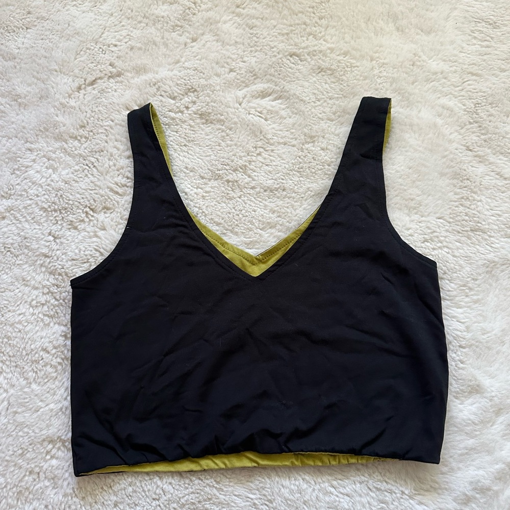 Black and Green Women's Crop Top